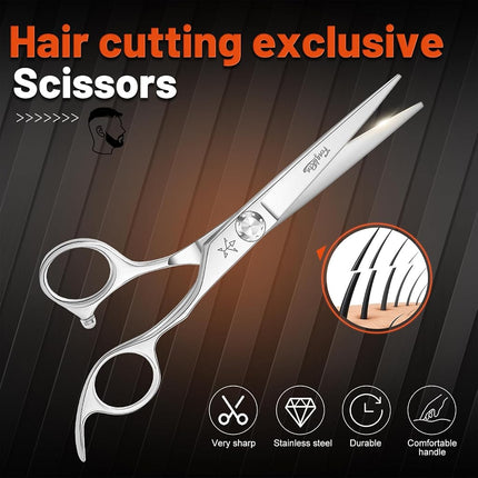 Fengliren High-end Professional Extremely Very Sharp Barber Hair Cutting Scissors Hairdresser Shears For Hair 6 Inches Haircut Scissor Made Of Stainless Steel Alloy For Hairdressing Salon and Home Use
