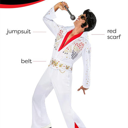 Rubies 889050L Elvis Deluxe Ad Costume, white, L Halloween Halloween