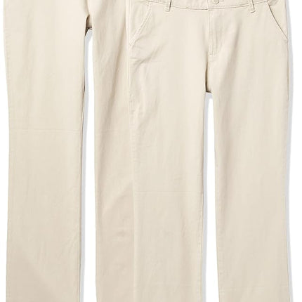 The Children's Place Girls' Uniform Skinny Chino Pants, Bisquit 2-Pack, 6-7 Slim