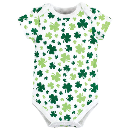 Hudson Baby Baby Cotton Bodysuits, St Patricks Rainbow, 6-9 Months