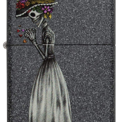 Zippo Skeleton Flowers Iron Stone Gift Set Pocket Lighters