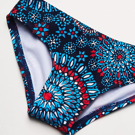 Kanu Surf Traje de baño de dos piezas tipo tankini con protección UPF 50+ para niñas Melanie, Melanie rojo/blanco/azul, 12