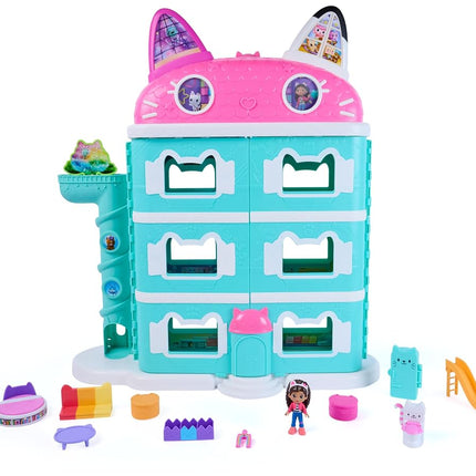 DreamWorks Gabby's Dollhouse Gabby's Meow-Mazing Dollhouse, Over 2 Feet Tall with 15 Pieces - Featuring Lenticular Eyes, Toy Figures, and Pretend Play Toys for Kids, Ages 3+