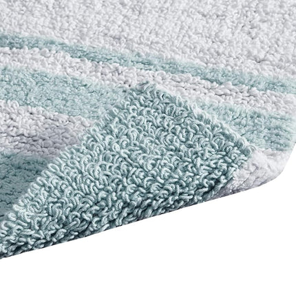 Madison Park MP72-2492 Spa Cotton Bath Rug, 24x72, Aqua