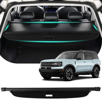 Cargo Cover for Ford Bronco 2024 2023 2022 2021, Retractable Trunk Cover SUV Accessories, Anti-Peeping Luggage Security Shielding Shade Privacy Screen for Bronco 2021-2024 with Carbon Fiber Texture