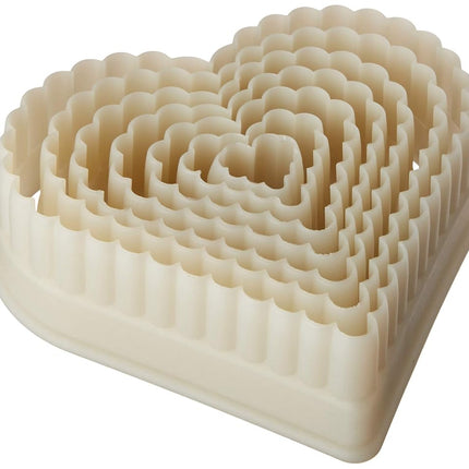 (Heart Fluted) - Mercer Culinary 7-Piece Heart Fluted Nylon Cutter Set