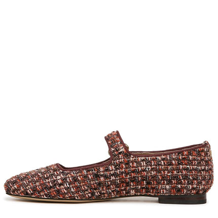 Sam Edelman Women's Michaela Mary Jane Flat Coffee Multi Boucle 5 Medium