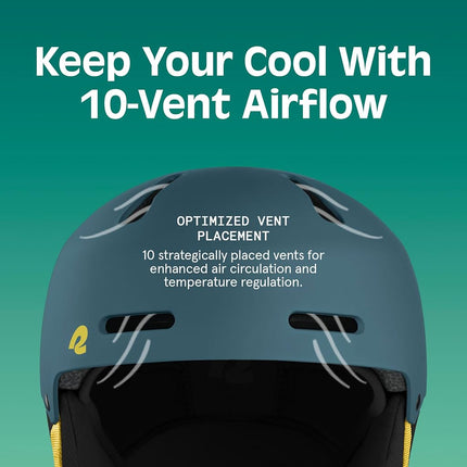 Casco de esquí y snowboard Retrospec Comstock para adultos con 10 ventilaciones, azul superior mate, talla M 55-58 cm (4830)