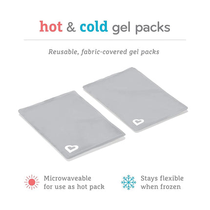 Munchkin® TheraBurpee 2 Pack Premium Hot & Cold Gel Pack for use with Colic & Fever Rescue Kit, Fabric-Covered, Reusable, Gray
