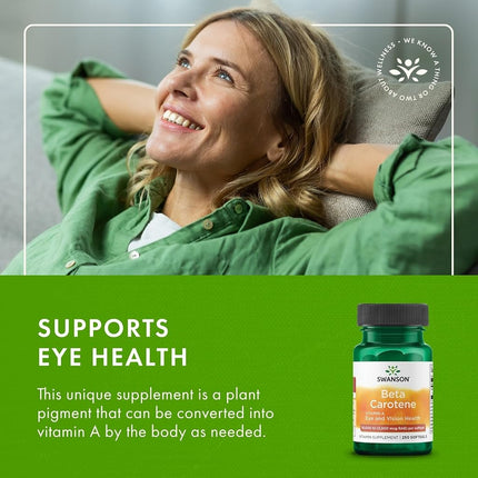 Swanson Beta-Carotene (Vitamin A) 10000 Iu (3000 mcg) 250 Sgels