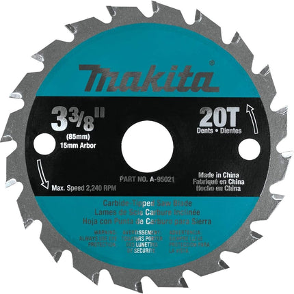 MAKITA Hoja con punta de carburo de 3-3/8" para 5090, eje de 15 mm, A-95021