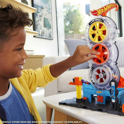 Hot Wheels City Super Twist Tire Shop Playset & Toy Car