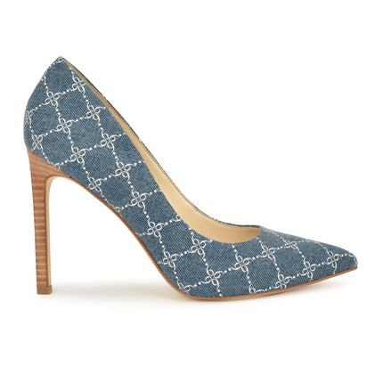 Nine West Women's Tatiana Pump, Denim Blue Logo 426, 4.5 UK