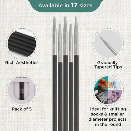 KnitPro Karbonz Double Pointed Needles 6" (15cm) | 1.75 mm