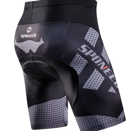 sponeed Short cycliste rembourré pour homme, pantalon de vélo, vêtements de cyclisme, collants, gris, taille M