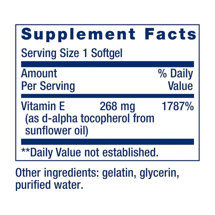 Life Extension Natural Vitamin E, 400 IU, 90 Softgel