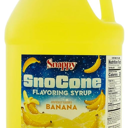 Snappy Banana Sno Cone Syrup, 1 Gallon (128 ounces