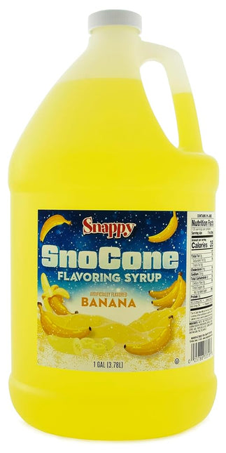 Snappy Banana Sno Cone Syrup, 1 Gallon (128 ounces