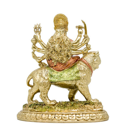 Estatua pequeña de la diosa hindú Durga - Figurita del dios indio Durga sobre tigre, decoración, hinduismo, ídolo de Buda, escultura para casa, oficina, templo, puja, mandir, murti, regalos de Diwali, pooja, altar de meditación de yoga