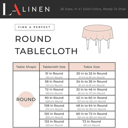 LA Linen Polyester Poplin Round Tablecloth, 58", Khaki