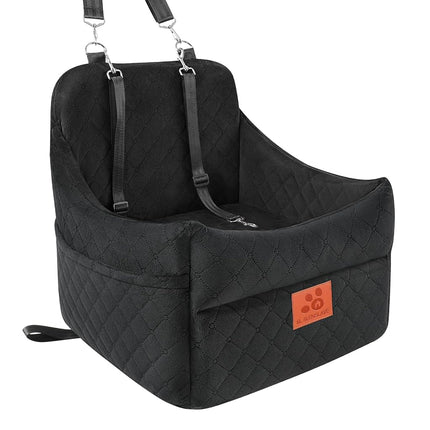 GL GLENSLAVE Siège Auto pour Chien pour Petits/Moyens Chiens, Siège Auto pour Chien avec Rembourrage Épais pour Moins de 16 kg, Siège Auto Amovible et Lavable pour Animaux de Compagnie (Noir)