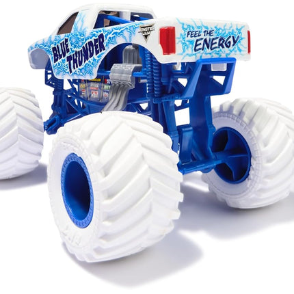 Monster Jam, Official Blue Thunder Monster Truck, Collector Die-Cast Vehicle, 1:24 Scale, Kids’ Toys for Boys and Girls Aged 3 and up