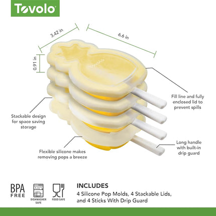 Tovolo Stackable Pop Moulds Set 4 - Pineapple