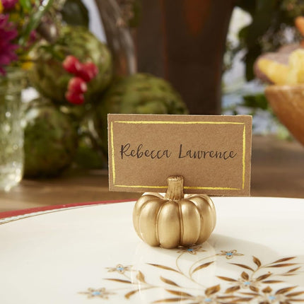 Kate Aspen 25284NA Décor Rustic Pumpkin Table Decor, Resin, Gold