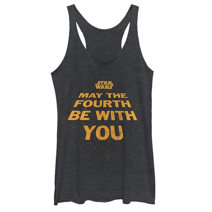 Fifth Sun Star Wars Fourth You Women's Racerback Tank Top, Black Heather, Medium