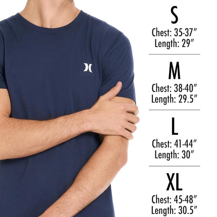 Hurley Men's 2 Pack Cotton Crewneck Short Sleeve T-Shirt, Black/Artillery, Medium