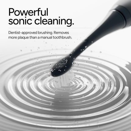 Ordo Sonic+ Smart Tech Electric Toothbrush with 4 Cleaning Modes, Fast Rechargeable Battery and Silicone Polishing Element, USB Charger for Adults, Charcoal Grey