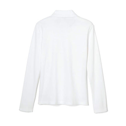 French Toast Girls Size' Uniform Long Sleeve Polo with Picot Collar (Standard & Plus), White, 18/20 Plus