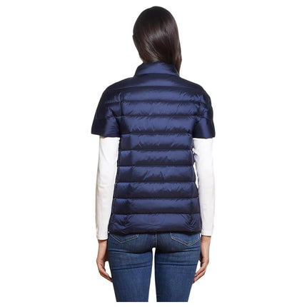 Doudoune matelassée sans manches pour femme Martha Stewart, Veste légère à manches courtes avec poches, Manteau d'hiver chaud, Bleu marine, Très grand