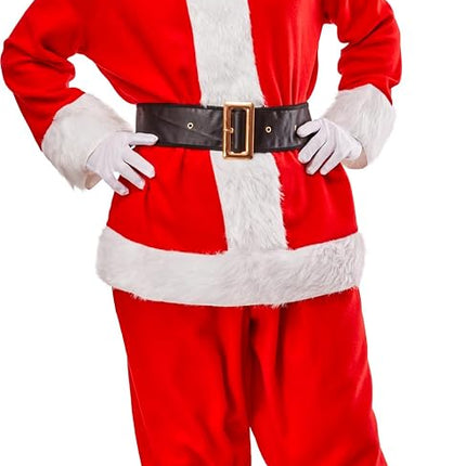 Rubie's Bright Red Flannel Santa Suit with Gloves, Red/White, 3X-Large