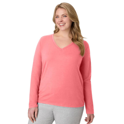 Hanes Women's Long Sleeve Cotton V-Neck T-Shirt, L
