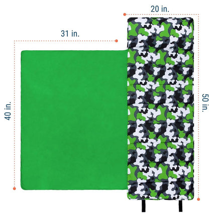 Wildkin Original Nap Mat with Pillow for Toddler Boys and Girls, Measures 50 x 20 x 1.5 Inches, Ideal for Daycare and Preschool, Mom's Choice Award Winner, BPA-Free (Camo Green)