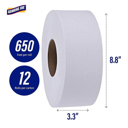 Genuine Joe 2-ply Jumbo Roll Dispnsr Bath Tissue