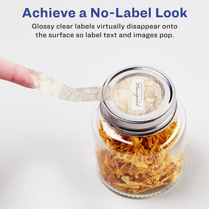 Avery Glossy Clear Lollipop Labels with Sure Feed, 1.5" x 4", 400 Glossy Clear Labels, Print-to-The-Edge, Laser/Inkjet Printable Labels