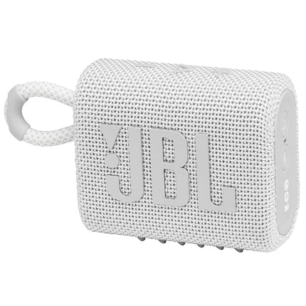 JBL GO 3 Small Bluetooth - Waterproof, Portable Speaker for on the Go - Up to 5h Playback Time with Just One Battery Charge - White