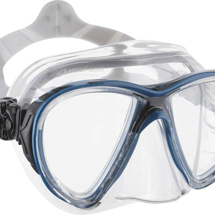 Cressi Big Eyes Evolution Crystal Mask - Revolutionary Adult Diving and Snorkeling Mask Crystal Silicone, Transparent/Blue Black, One Size