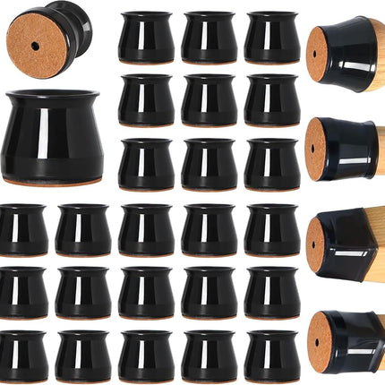 24 pcs Black Chair Leg Floor Protectors, Furniture