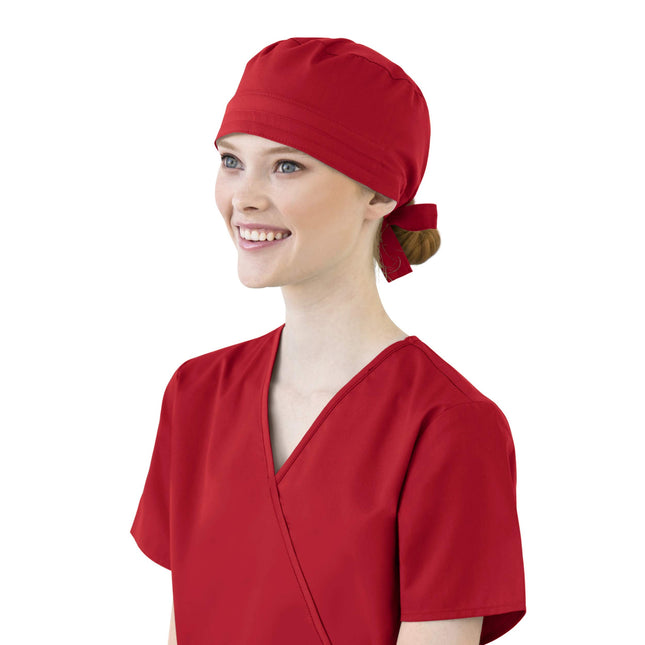 WonderWink Tie Back Scrub Cap, Red, One size