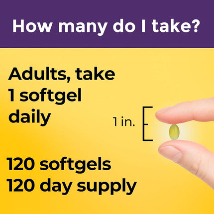 Maximum Strength Biotin 5000 mcg Softgels, 120 Count Value Size
