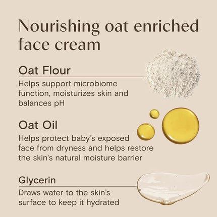 Aveeno Baby Daily Moisture Face Cream, Oat Enriched Moisturizing Cream for Babies’ Sensitive Facial Skin, Strengthens Skin’s Moisture Barrier, Ultra-Hydrating, Non-Greasy, Fragrance-Free, 1.5 oz