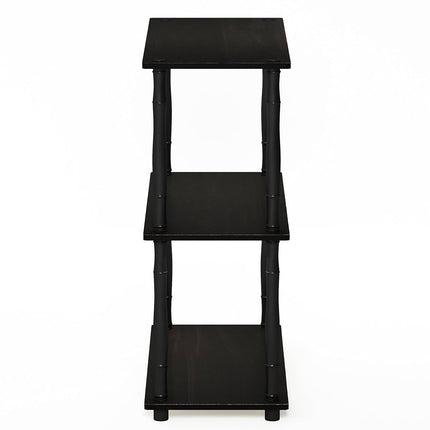 Furinno TURN-N-TUBE 3-Tier Tool-Free Corner Open Shelf, Espresso