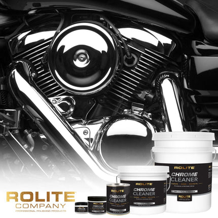 Rolite Chrome Cleaner (1lb) for All Chrome Plated Surfaces. Motorcycles, Automobiles, Boats, RVs, Bumpers and Much More