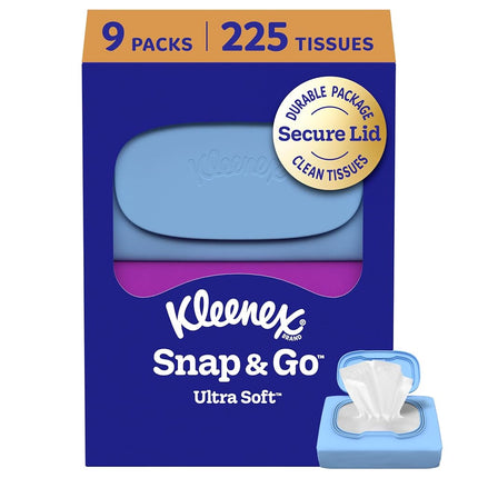 Kleenex Snap & Go Ultra Soft Facial Tissues, 9 On-