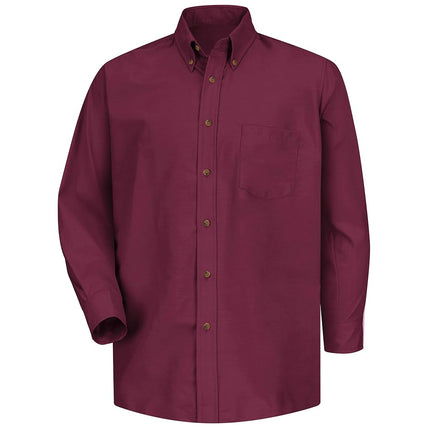 Red Kap Men's Poplin Dress Shirt, Burgundy, X-Larg