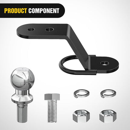 Nilight ATV/UTV Three-Way Hitch with 2 Inch Ball 3500lbs 3 Trailer Hitch Ball Mount Lawn Mover Hitch ATV UTV Trailer Hitch Adapter 3" Drop/Rise 3 Mounting Options