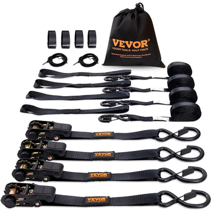 VEVOR Ratchet Tie Down Straps (4PK), 2200 lb Break